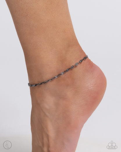 Linked Legacy - Black Clasp Anklet - Paparazzi Accessories