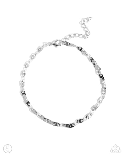 Linked Legacy - Silver Clasp Anklet - Paparazzi Accessories