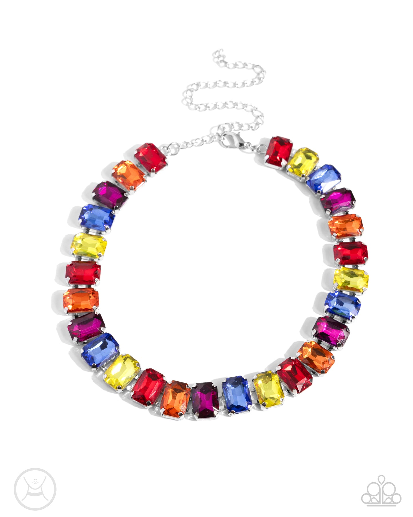 Ecstatic Emeralds - Multi Rainbow Rhinestone Choker Necklace - Paparazzi Accessories