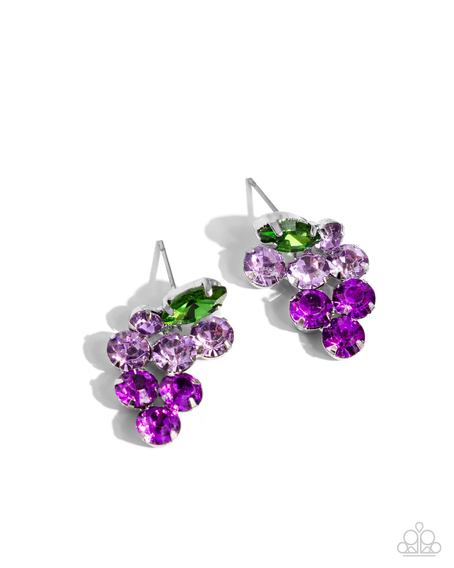 Grapevine Grace - Purple Rhinestone Post Earrings - Paparazzi Accessories