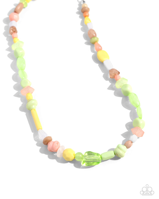Colored Can-Can - Green Beaded Necklace - Paparazzi Accessories