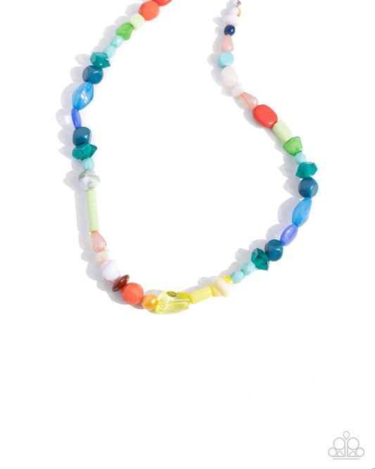 Colored Can-Can - Multi Rainbow Acrylic Beaded Necklace - Paparazzi Accessories