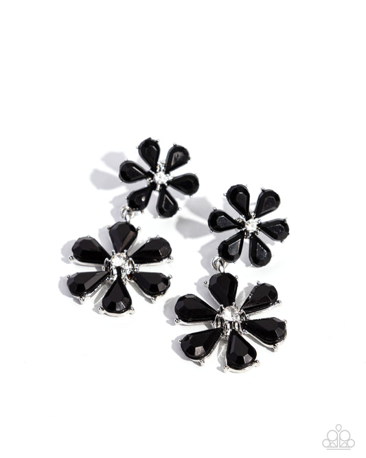 A Blast of Blossoms - Black Post Earrings - Paparazzi Accessories