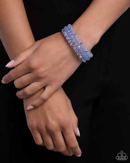 Cultured Cause - Blue Beaded Coil Bracelet - Paparazzi Accessories