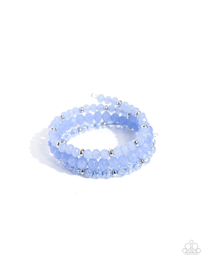 Cultured Cause - Blue Beaded Coil Bracelet - Paparazzi Accessories