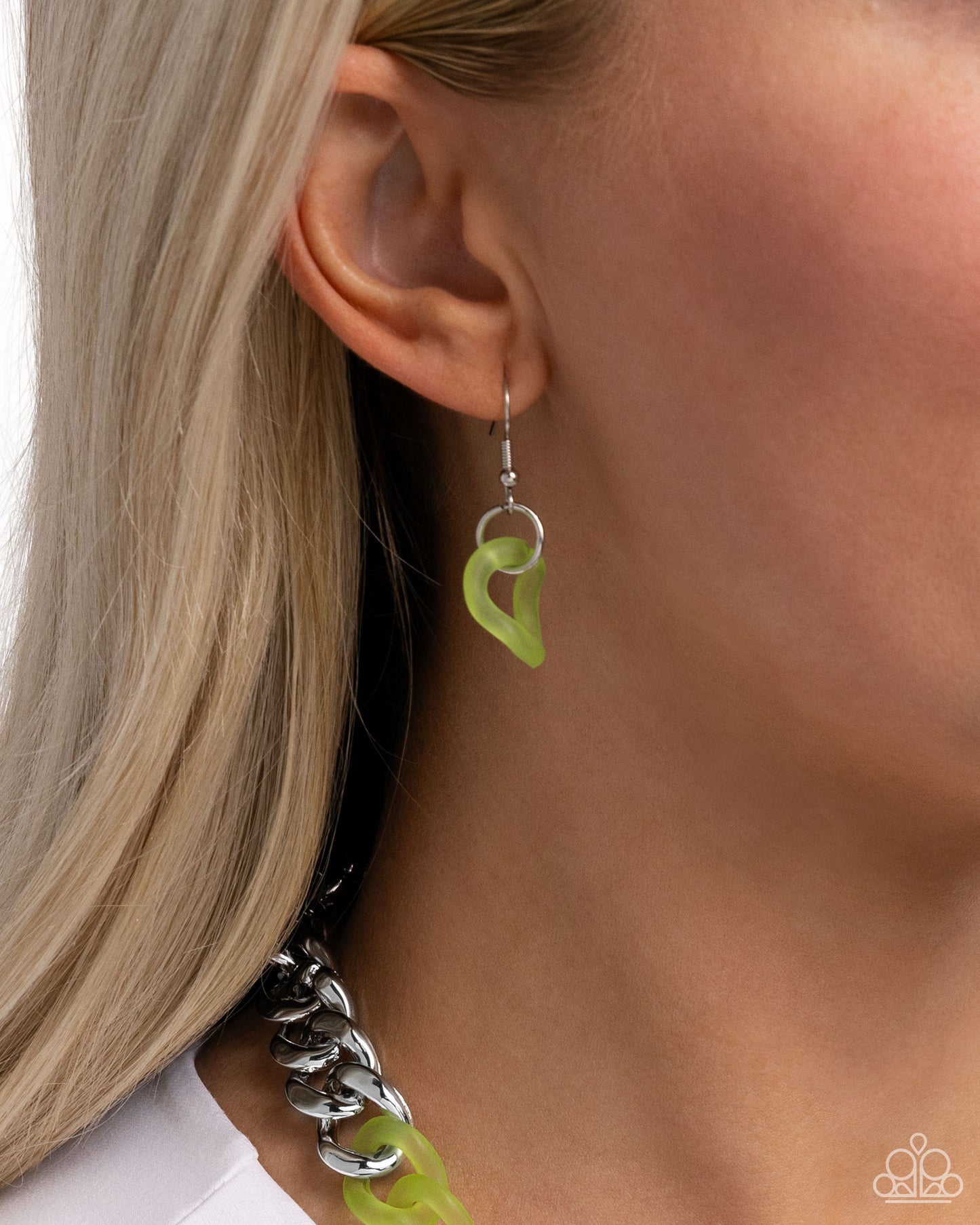 Rainbow Ragtime - Green Acrylic Necklace - Paparazzi Accessories