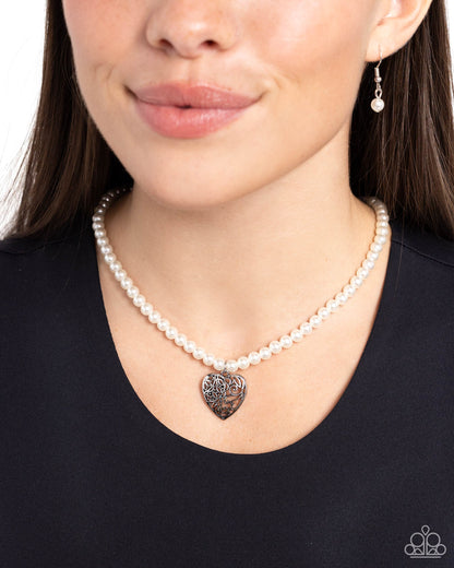 Filigree Infatuation - White Necklace - Paparazzi Accessories