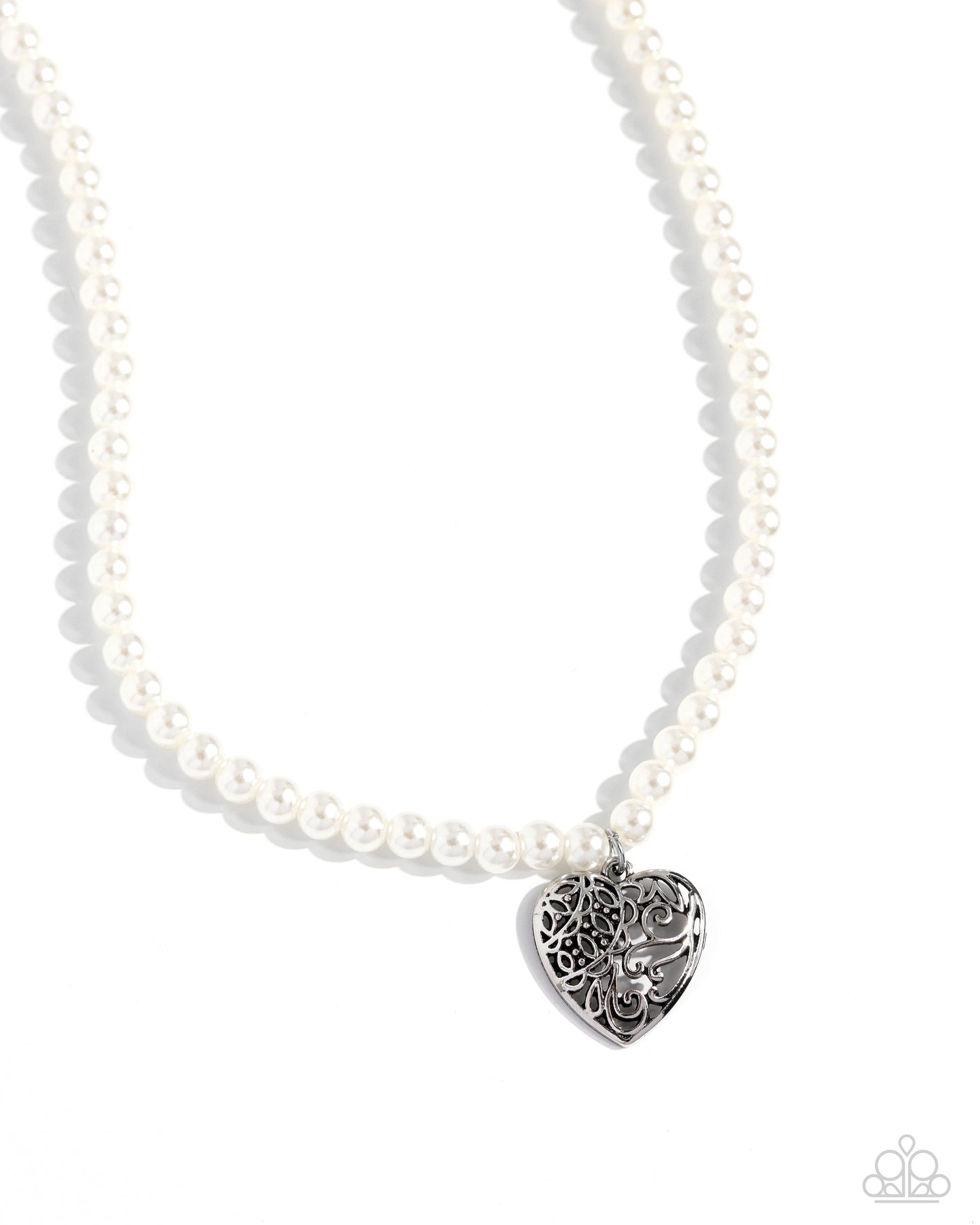 Filigree Infatuation - White Necklace - Paparazzi Accessories