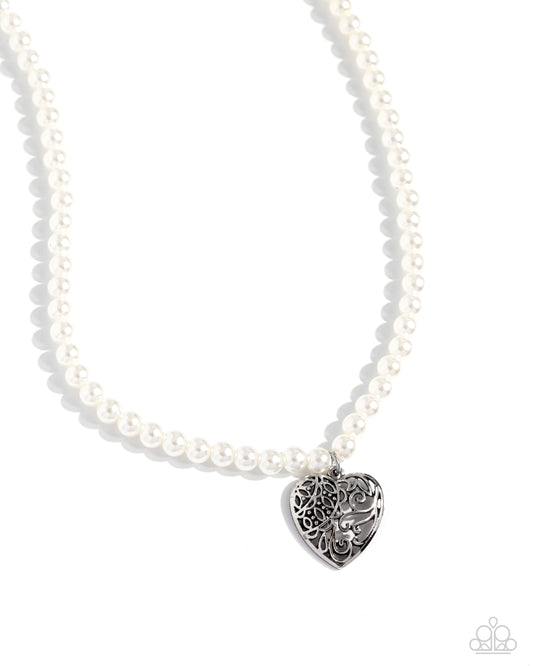 Filigree Infatuation - White Necklace - Paparazzi Accessories