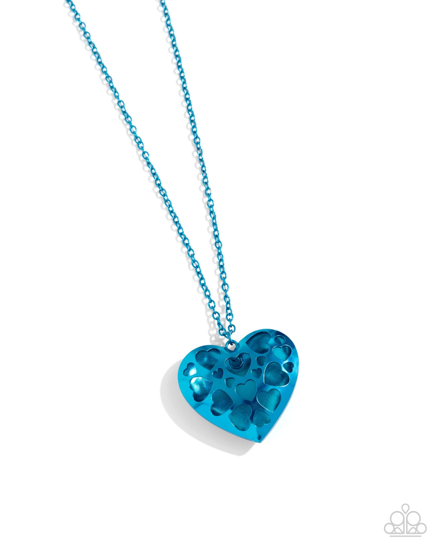 Valentines View - Blue Dipped Metal Heart Pendant Necklace - Paparazzi Accessories