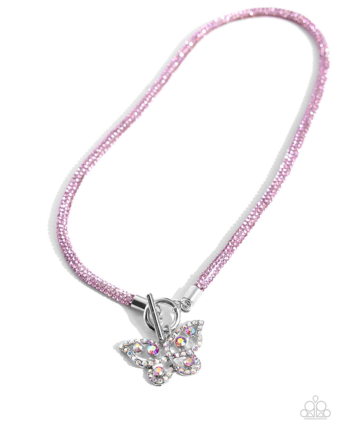 On SHIMMERING Wings - Pink Toggle Necklace - Paparazzi Accessories