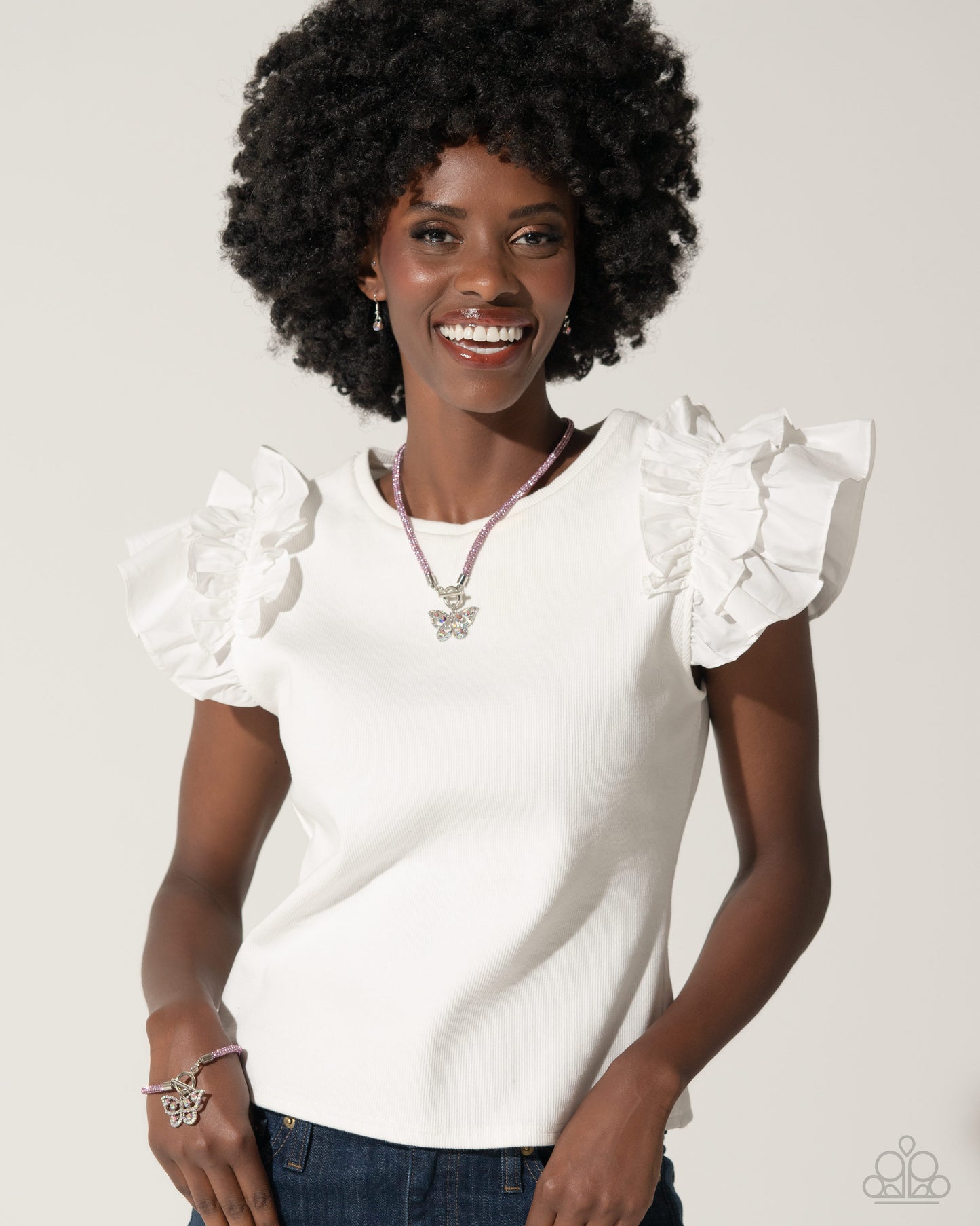 On SHIMMERING Wings - Pink Toggle Necklace - Paparazzi Accessories