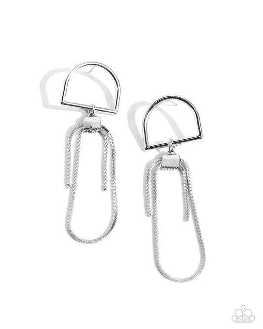 Minimalistic Maven - Silver Post Earrings - Paparazzi Accessories