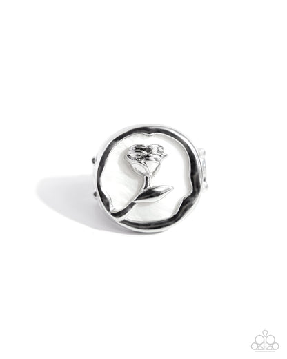 Belles Rose - White Ring - Paparazzi Accessories