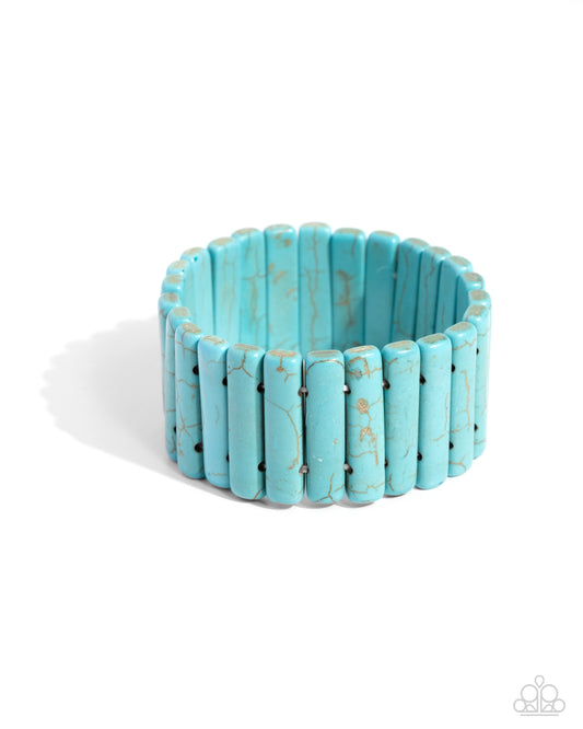 Southern Standing - Blue Stretchy Bracelet - Paparazzi Accessories