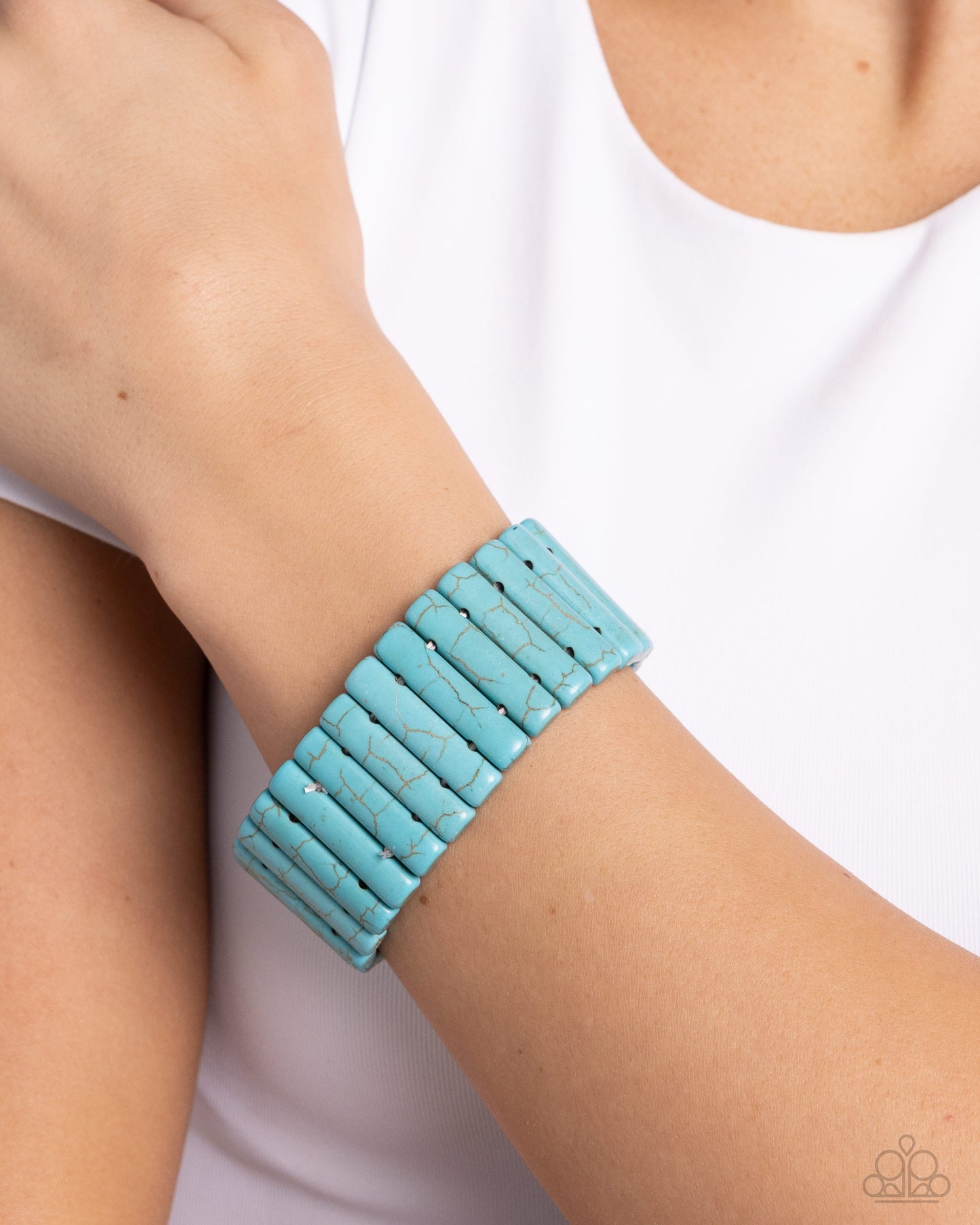 Southern Standing - Blue Stretchy Bracelet - Paparazzi Accessories