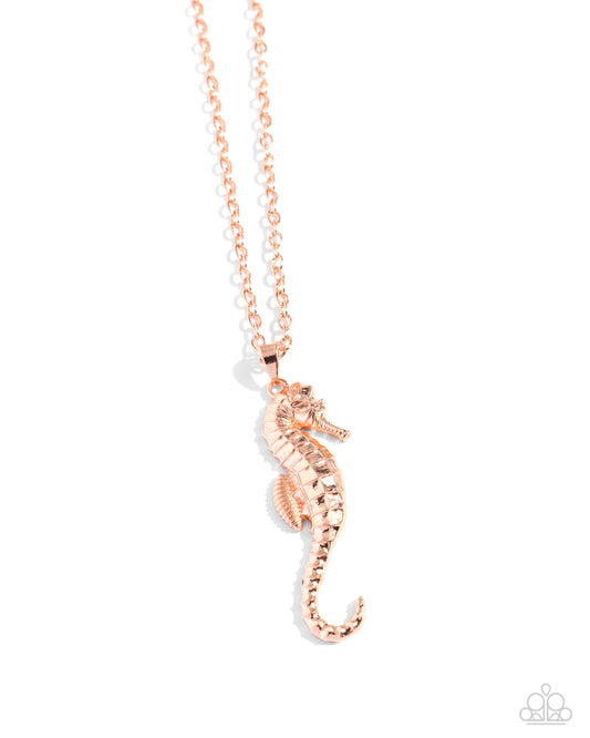 Sparkling Seahorse - Copper Necklace - Paparazzi Accessories