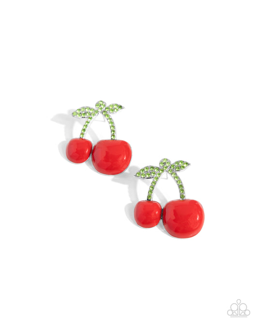 Charming Cherries - Red Post Earrings - Paparazzi Accessories