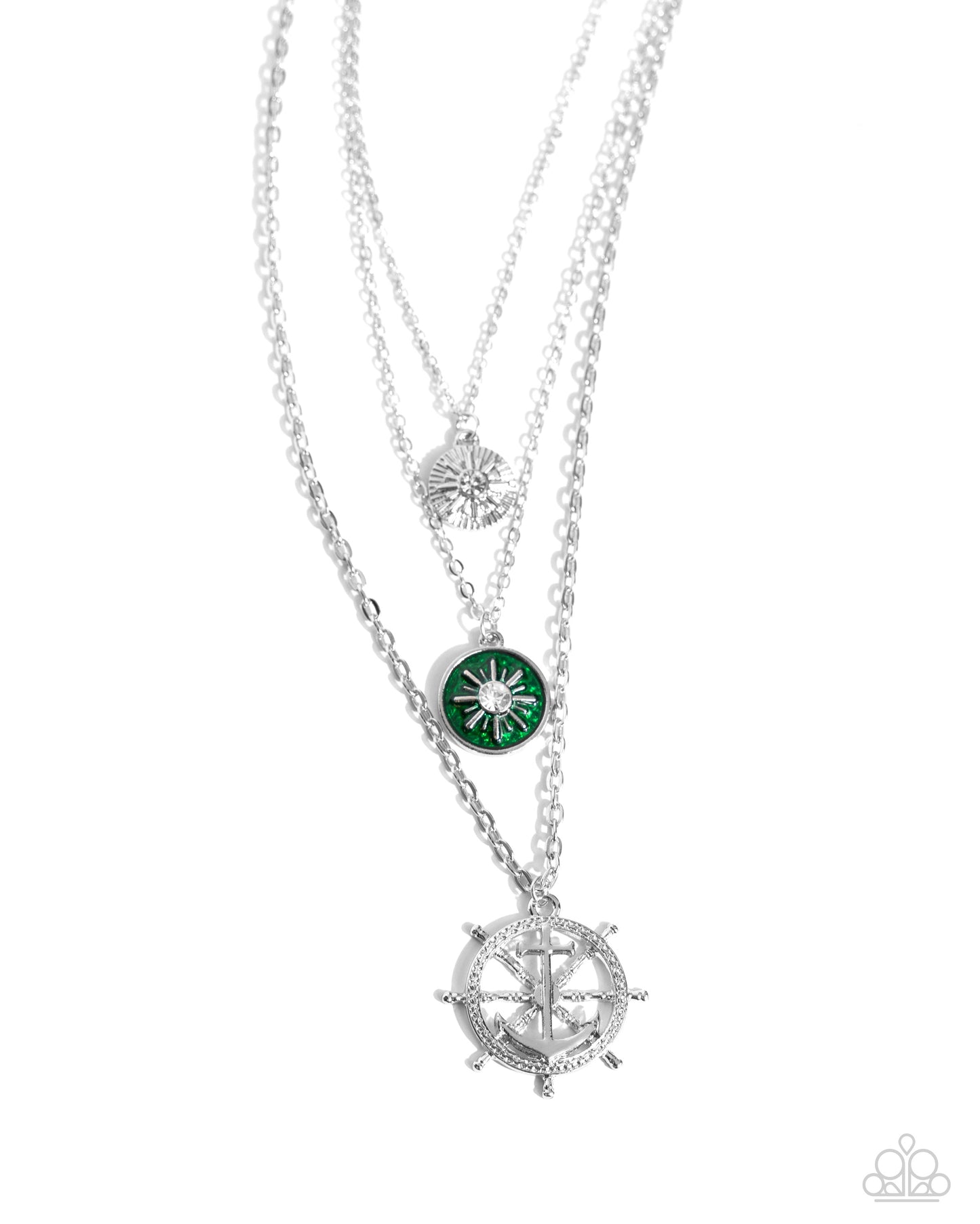 Anchor Arrangement - Green Layered Necklace - Paparazzi Accessories