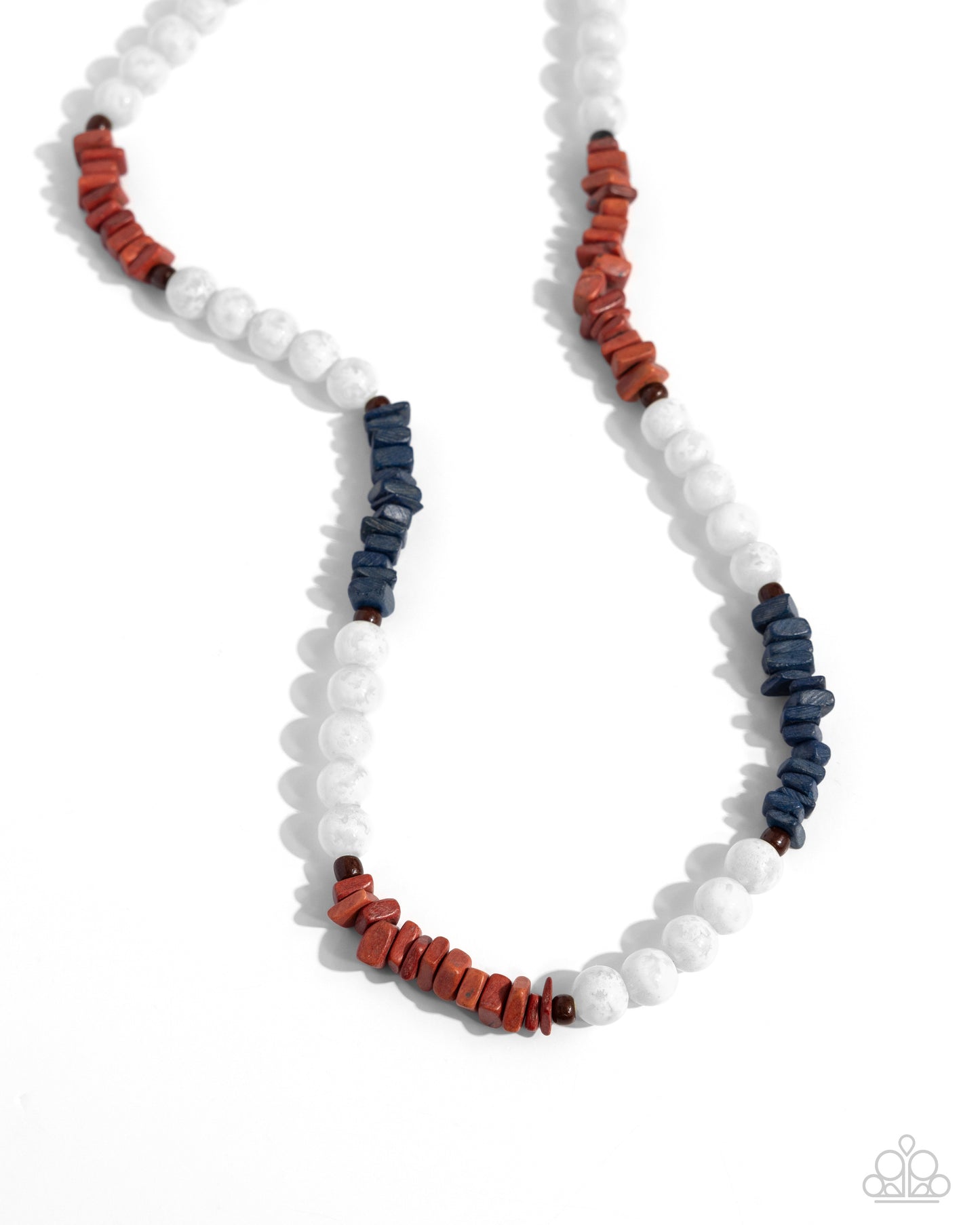 Upbeat Urban - Multi - Red, White, & Blue Stone Necklace - Paparazzi Accessories