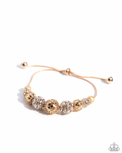 Steampunk Season - Gold Sliding Bead Bracelet - Paparazzi Accessories