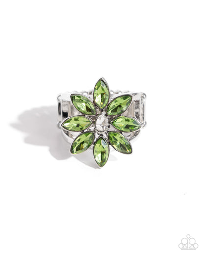 Petaled Performance - Green Ring - Paparazzi Accessories