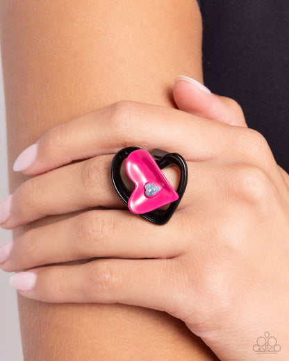 Cupid Celebration - Pink Heart Ring - Paparazzi Accessories