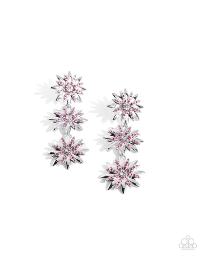 Petaled Princess - Pink Post Earrings - Paparazzi Accessories