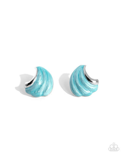 Whimsical Waves - Blue Post Earrings - Paparazzi Accessories