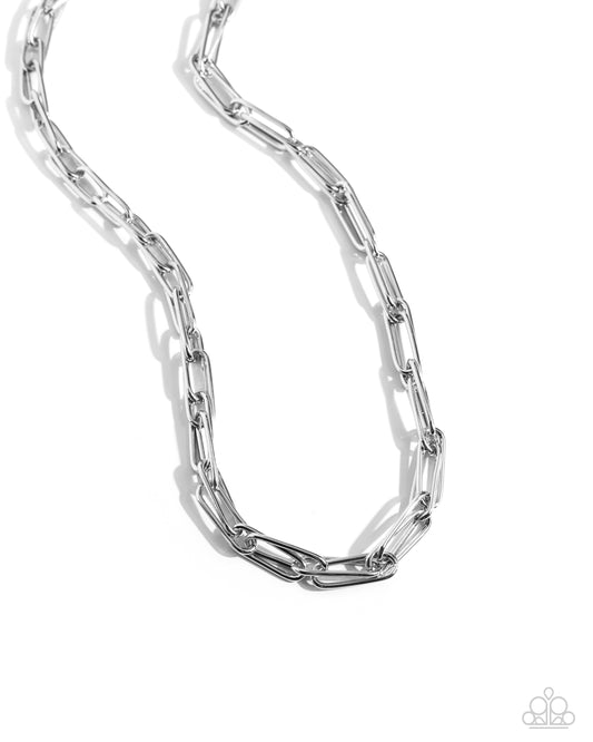 Paperclip Power - Silver Urban Chain Necklace - Paparazzi Accessories