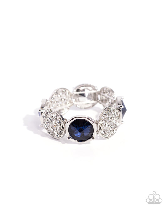 Refined Refresh - Blue Stiletto Rhinestone Stretchy Bracelet - Paparazzi Accessories