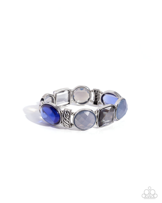 Glassy Generosity - Blue Gem Bracelet - Paparazzi Accessories