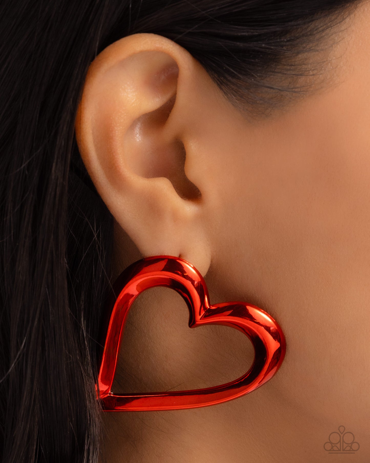 Admirable Acclaim - Red Dipped Metal Heart Post Earrings - Paparazzi Accessories