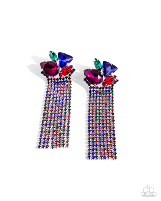 Blinding Blend - Multi Post Earrings - Paparazzi Accessories