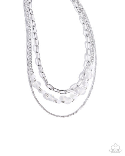 Beaded Behavior - White Necklace - Paparazzi Accessories