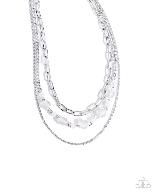 Beaded Behavior - White Necklace - Paparazzi Accessories