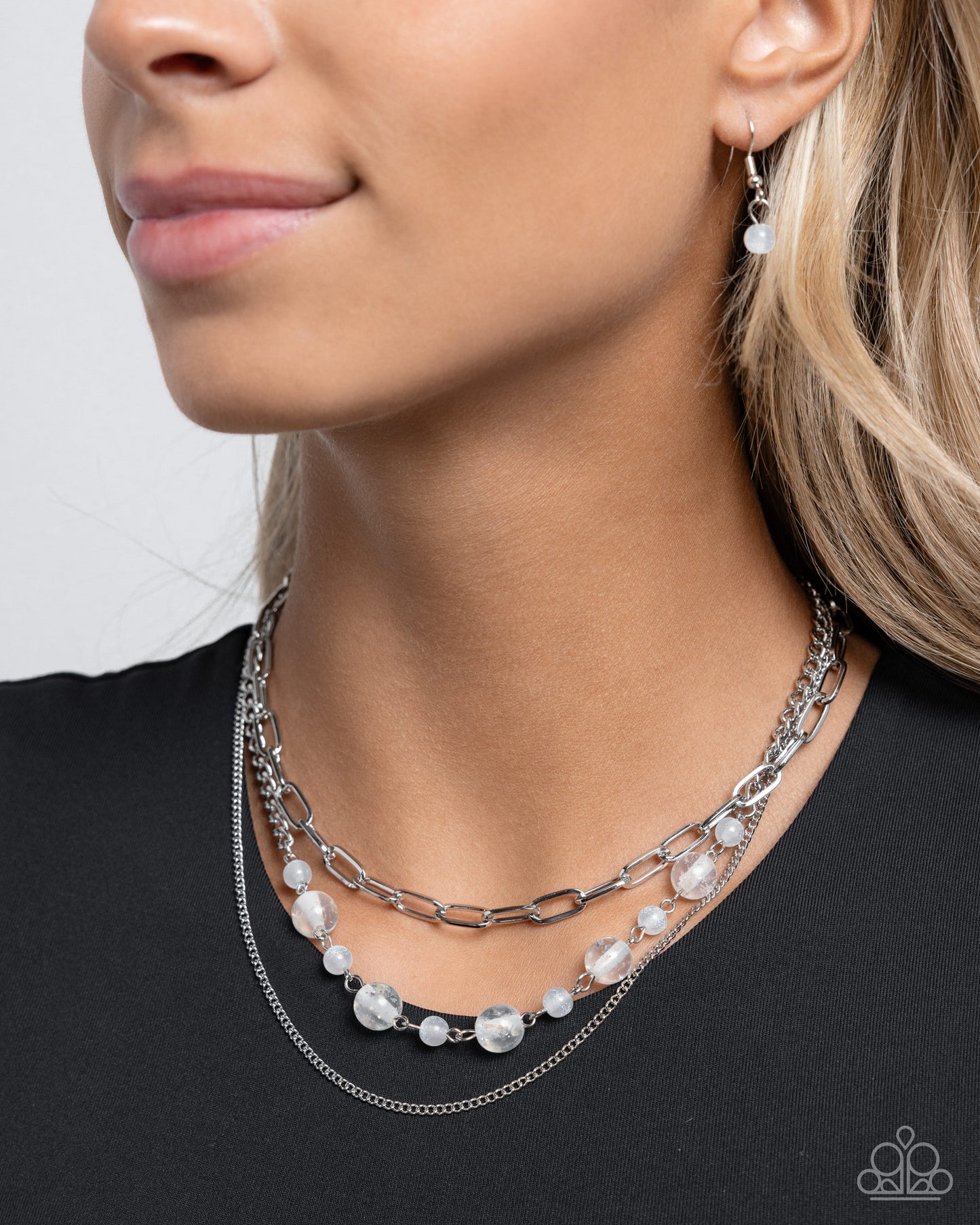 Beaded Behavior - White Necklace - Paparazzi Accessories