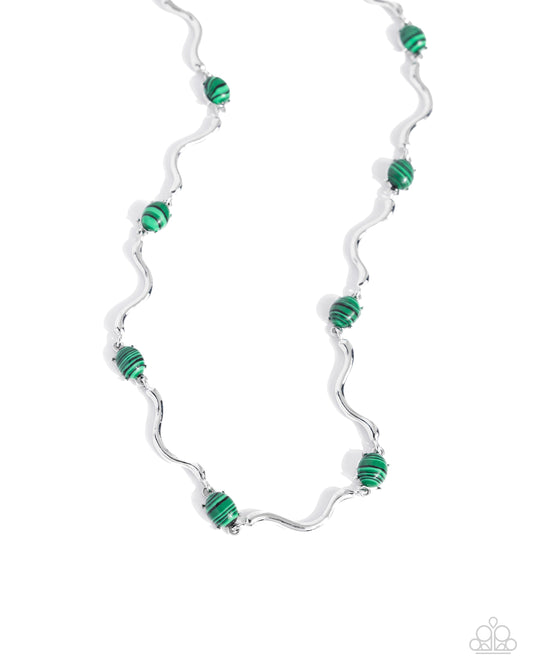 Striped Season - Green Necklace - Paparazzi Accessories