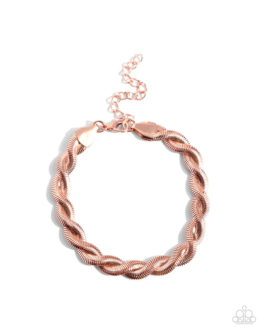 Tasteful Twists - Copper Clasp Bracelet - Paparazzi Accessories