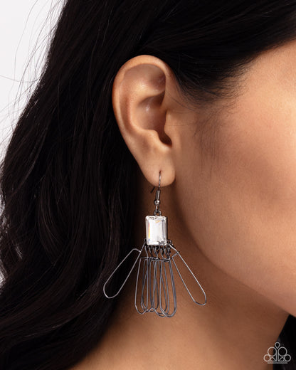Factory Flair - Black Fishhook Earrings - Paparazzi Accessories