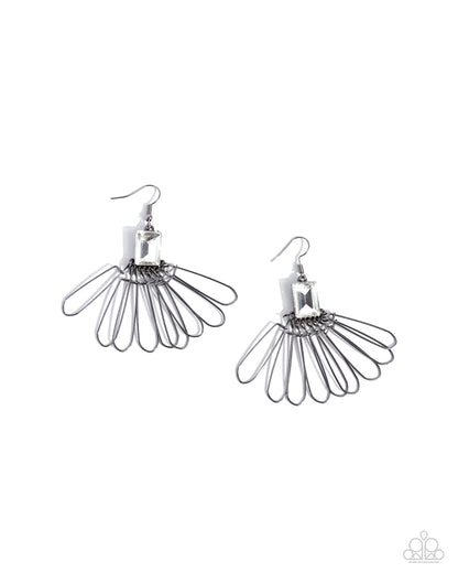 Factory Flair - Black Fishhook Earrings - Paparazzi Accessories