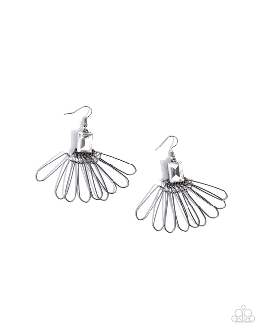 Factory Flair - Black Fishhook Earrings - Paparazzi Accessories