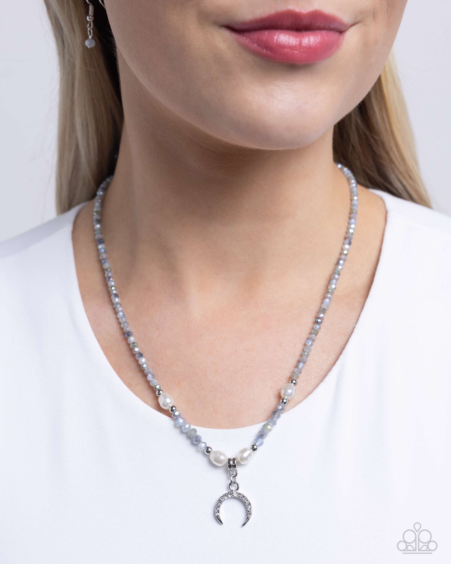Trendy Trenchant - Silver Crescent Moon Charm Necklace - Paparazzi Accessories