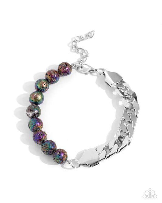 Foiled Feature - Multi Oil Spill Urban Clasp Bracelet - Paparazzi Accessories