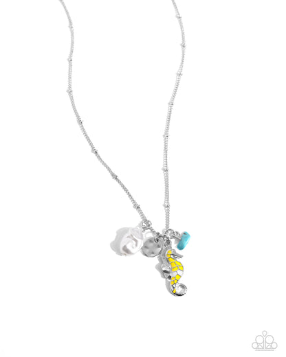 Seahorse Shimmer - Yellow Necklace - Paparazzi Accessories