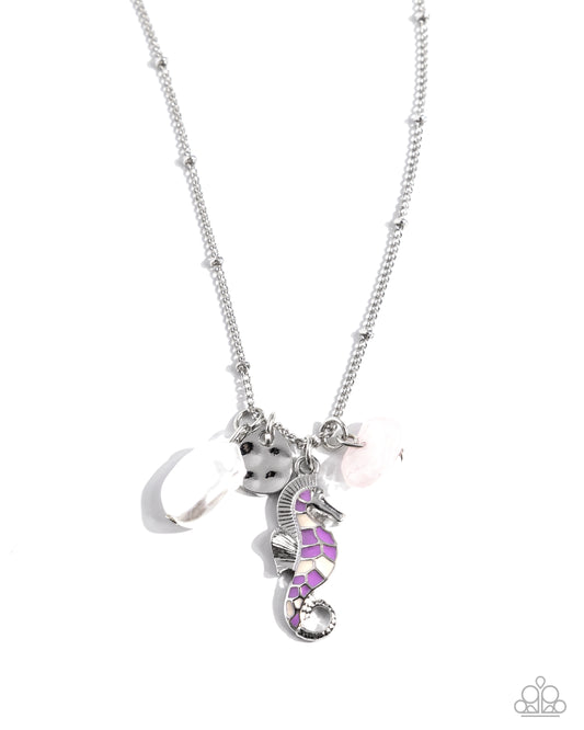 Seahorse Shimmer - Purple Necklace - Paparazzi Accessories