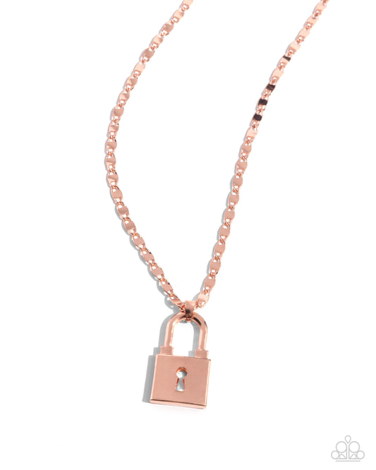 Locked Lesson - Copper Necklace - Paparazzi Accessories