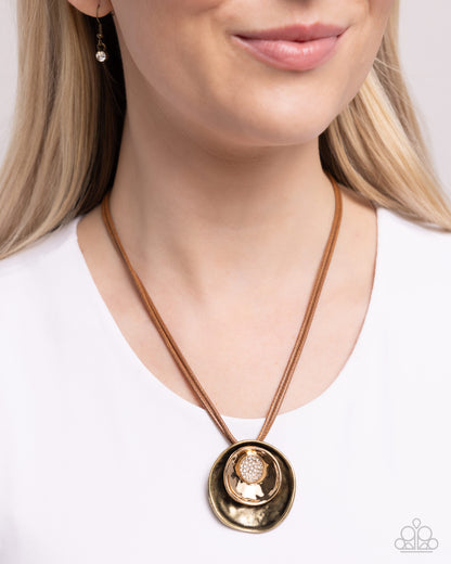 Duchess Disc - Brass Necklace - Paparazzi Accessories