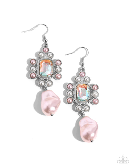 Raving Review - Pink Pearl Fishhook Earrings - Paparazzi Accessories