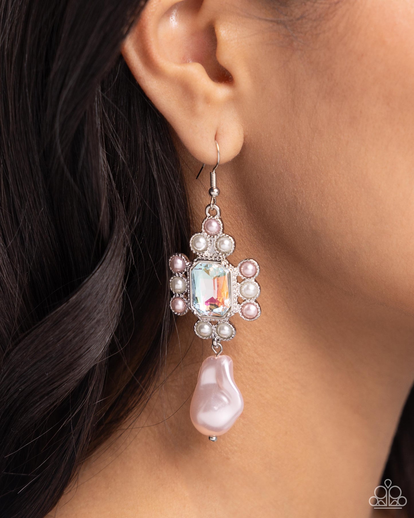 Raving Review - Pink Pearl Fishhook Earrings - Paparazzi Accessories